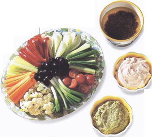 Mediterranean Dips With Crudites