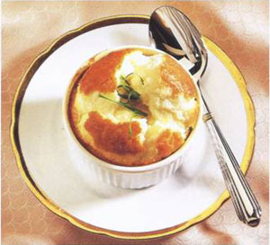 Garlic & Goat Cheese Souffle